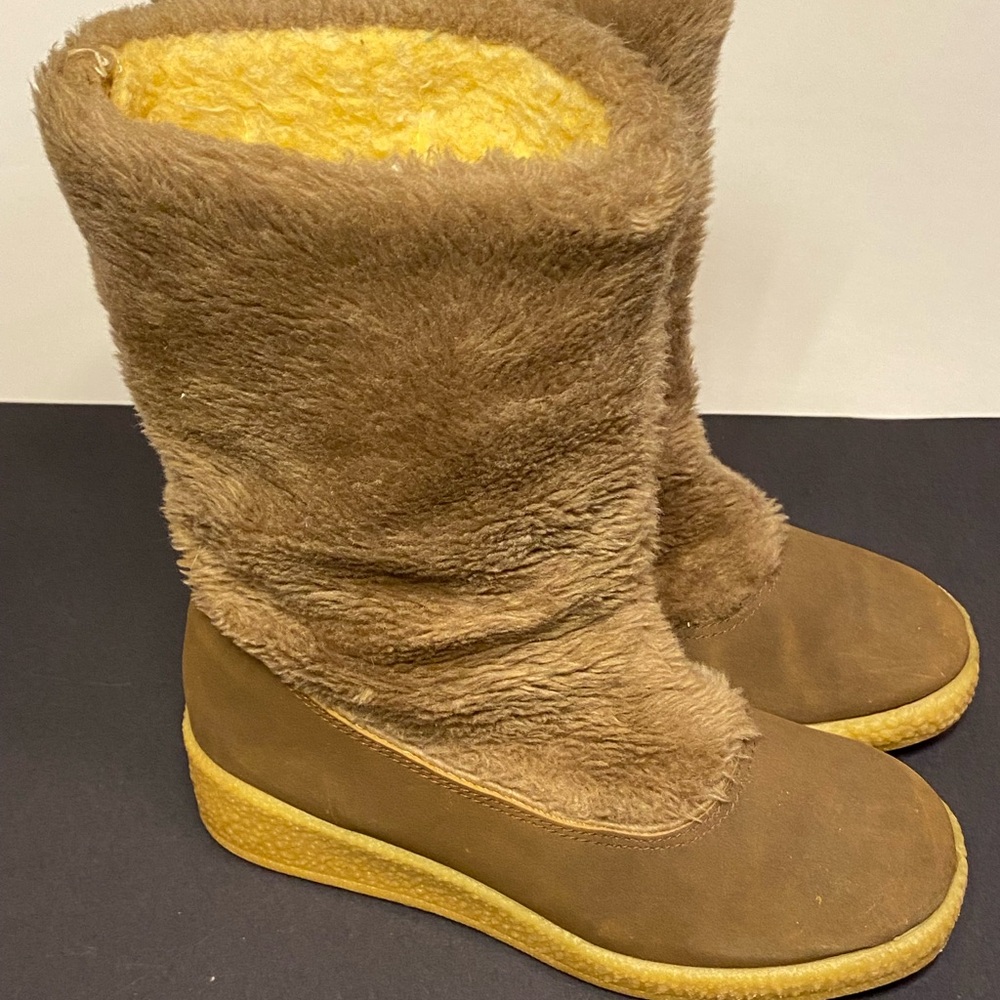 Vintage Aprés Ski Wedge boots sz.6 Snowland Winter Sherpa Retro 60’s 70’s